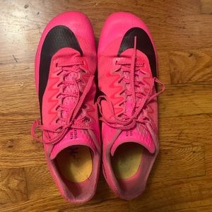 Pink track spikes